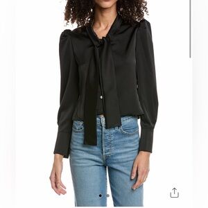 New Beulah women’s black scarf neck Top S $200